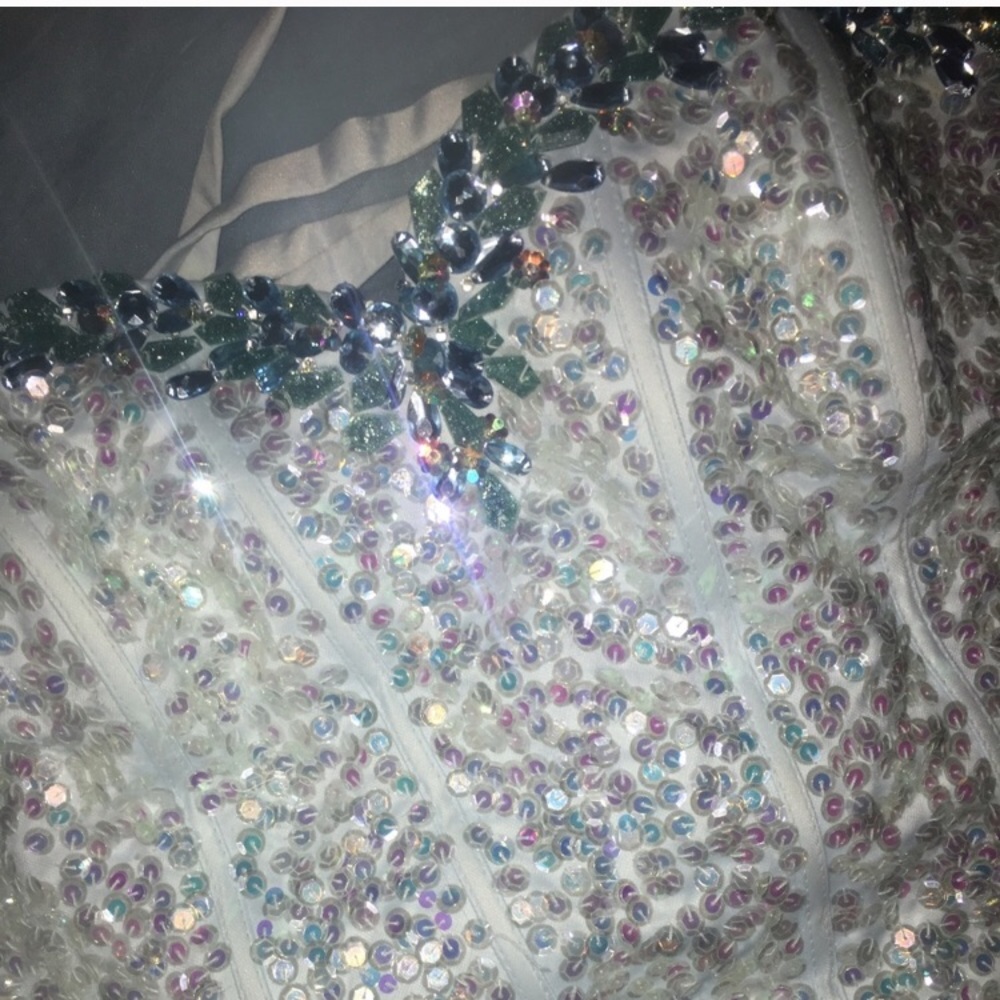 Blue princess prom dress
